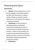 Marketing and Sales 
