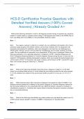 HCS-D Certification Practice Questions with  Detailed Verified Answers &lpar;100&percnt; Correct  Answers&rpar; &sol;Already Graded A&plus;