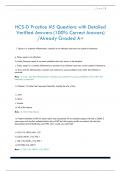 HCS-D Practice &num;5 Questions with Detailed  Verified Answers &lpar;100&percnt; Correct Answers&rpar;  &sol;Already Graded A&plus;