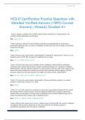 HCS-D Certification Practice Questions with  Detailed Verified Answers &lpar;100&percnt; Correct  Answers&rpar; &sol;Already Graded A&plus;