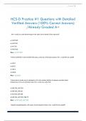 HCS-D Practice &num;1 Questions with Detailed  Verified Answers &lpar;100&percnt; Correct Answers&rpar;  &sol;Already Graded A&plus;