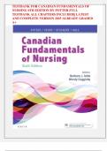 TESTBANK FOR CANADIAN FUNDAMENTALS OF  NURSING 6TH EDITION BY POTTER FULL  TESTBANK ALL CHAPTERS INCLUDED&vert;&vert; LATEST  AND COMPLETE VERSION 2025 ALREADY GRADED  A&plus; 