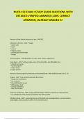 NUFD 153 EXAM I STUDY GUIDE QUESTIONS WITH DETAILED VERIFIED ANSWERS &lpar;100&percnt; CORRECT ANSWERS&rpar;