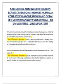 SALESFORCE  ADMIN  CERTIFICATION  EXAM  &vert;  &lpar;2 VERSIONS&rpar; h  NEWEST  ACTUAL  A  CCURATE  EXAM  QUESTIONS  AND  DETAILED  VERIFIED  ANSWERS  GRADED  A&plus;  &vert;  100&percnt;h  VERIFFIED  &vert; 2025 UPDATE&excl;&excl;&excl;