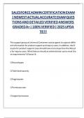 SALESFORCE  ADMIN  CERTIFICATION  EXAM  &vert; NEWEST  ACTUAL  ACCURATE  EXAM  QUESTIONS  AND  DETAILED  VERIFIED  ANSWERS  GRADED  A&plus;  &vert; 100&percnt;  VERIFIED  &vert;  2025  UPDATE&excl;&excl;&excl; 