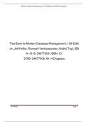 Test bank for Modern  Database  Management&comma;  13thEdition  by &comma;Jeff  Hoffer&comma; Rames