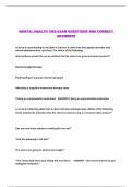 MENTAL HEALTH CMS EXAM QUESTIONS AND CORRECT ANSWERS&excl;&excl;