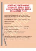 SCDOT-ASPHALT ROADWAY TECHNICIAN COURSE EXAM QUESTIONS &lpar;UPDATED 2025&rpar; &vert;GUARANTEED PASS&excl;&excl;
