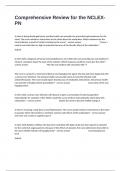 Comprehensive Review for the NCLEX-PN Actual Real Practice Exam Questions And Detailed Answers&period;