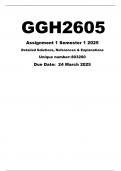 GGH2605 Assignment 1 &lpar;COMPLETE ANSWERS&rpar; Semester 1 2025 &lpar;803200&rpar; - DUE 24 March 2025
