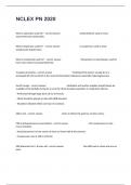 NCLEX PN 2020 Comprehensive Practice Exam Questions Latest Update 100&percnt; Verified Answers&vert; Covers All Sections&period;