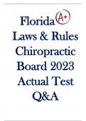 Florida Laws & Rules Chiropractic Board 2023 Actual Test Q&A 