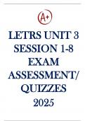 LETRS UNIT 3 SESSION 1-8 EXAM ASSESSMENT&sol; QUIZZES 2025