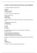 PATIENT CARE REVIEW QUESTIONS AND ANSWERS