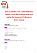 NSG222&sol; NSG 222 Exam 2&colon; &lpar;New 2024&sol; 2025  Update&rpar; Family Nursing Review&vert; Questions  and Verified Answers&vert; 100&percnt; Correct &vert; A  Grade&ndash; Herzing 