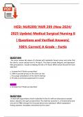 HESI&colon; NUR209&sol; NUR 209 &lpar;New 2024&sol;  2025 Update&rpar; Medical Surgical Nursing II  &vert; Questions and Verified Answers&vert;  100&percnt; Correct&vert; A Grade &ndash; Fortis