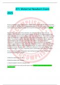 ATI&colon; Maternal Newborn Exam 2025 A
