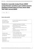 Guidewire Associate Analyst Exam &lpar;2025&rpar; comprehensive questions and verified answers &lpar;Detailed & Elaborated&rpar; ACTUAL EXAM 2025 TEST 100&percnt; Solved 2025&excl;&excl;