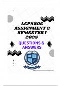LCP4805 Assignment 1 SEMESTER 1 2025 