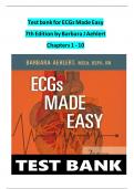 TEST BANK For ECGs Made Easy&comma; 7th Edition by Barbara J Aehlert&comma; All Chapters 1 - 10&comma; Complete Newest Version