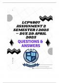 LCP4807 ASSIGNMENT 2 SEMESTER 1 2025 &ndash; DUE 29 APRIL 2025