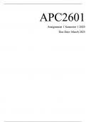 APC2602 Assignment 1 &lpar;COMPLETE ANSWERS&rpar; Semester 1 2025 - DUE March 2025