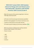 WGU D337 &lpar;Latest 2025&sol; 2026 Update&rpar; Internet of Things &lpar;IoT&rpar; and Infrastructure Quiz Bank&vert; 400&plus; Questions with Verified Answers&vert; 100&percnt; Correct&vert; Grade A&period;