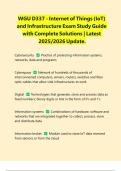 WGU D337 - Internet of Things &lpar;IoT&rpar; and Infrastructure Exam Study Guide with Complete Solutions &vert; Latest 2025&sol;2026 Update&period;