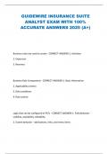 GUIDEWIRE INSURANCE SUITE ANALYST EXAM WITH 100&percnt; ACCURATE ANSWERS 2025 &lpar;A&plus;&rpar;
