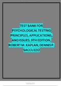 TEST BANK FOR PSYCHOLOGICAL TESTING PRINCIPLES&comma; APPLICATIONS&comma; AND ISSUES&comma; 9TH EDITION&comma; ROBERT M&period; KAPLAN&comma; DENNIS P&period; SACCUZZO 2024 REVISED AND UPDATED
