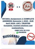 TRT2601 Assignment 2 &lpar;COMPLETE ANSWERS&rpar; Semester 1 2025 - DUE April 2025