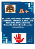 TRT2601 Assignment 2 &lpar;COMPLETE ANSWERS&rpar; Semester 1 2025 - DUE April 2025