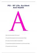 PSI - NY Life&comma; Accident And Health Practice Exam 17-55&comma; Just My Cards &plus; 199&plus; 75 &lpar; TEST&rpar; &lpar;LOT&rpar; Questions And Answers 2025