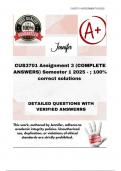  CUS3701 Assignment 3 &lpar;COMPLETE ANSWERS&rpar; Semester 1 2025 - &semi; 100&percnt; correct solutions and explanations&period; 