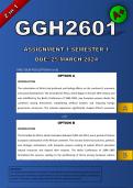 GGH2601 Assignment 1 (Detailed Answers) Semester 1 (2 in 1) - DUE 25 March 2025