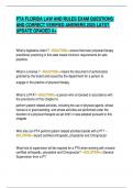 PTA FLORIDA LAW AND RULES EXAM QUESTIONS AND CORRECT VERIFIED ANSWERS 2025 LATST UPDATE GRADED A&plus; 