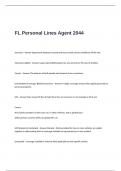 FL Personal Lines Agent 2044 Exam Questions and Correct Answers