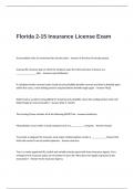 Florida 2-15 Insurance License Exam Questions with Correct Answers
