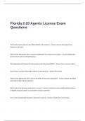 Florida 2-20 Agents License Exam Questions with Correct Answers