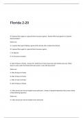 Florida 2-20 Exam Questions with Correct Answers &vert;UPDATED&excl;&excl;&excl;