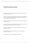 Florida Insurance Exam Questions with Complete Questions and Correct Answers
