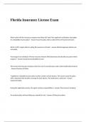 Florida Insurance License Exam Questions with Correct Answers