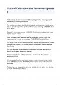 State of Colorado sales license test&lpar;pearls &rpar; questions and answers
