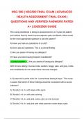 NSG 500 &vert; NSG500 FINAL EXAM &vert; ADVANCED HEALTH ASSESSMENT FINAL EXAM &vert; QUESTIONS AND VERIFIED ANSWERS RATED A&plus; &vert; 2025&sol;2026 GUIDE