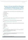 Missouri Life and Health Exam Questions  with Detailed Verified Answers &lpar;100&percnt;  Correct Answers&rpar; &sol;Already Graded A&plus;