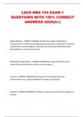 LSUS MBA 704 EXAM 1 QUESTIONS WITH 100&percnt; CORRECT ANSWERS 2025&lpar;A&plus;&rpar;
