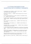 LA STEAM ENGINEER EXAM QUESTIONS WITH CORRECT ANSWERS