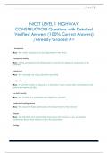 NICET LEVEL 1 HIGHWAY  CONSTRUCTION Questions with Detailed  Verified Answers &lpar;100&percnt; Correct Answers&rpar;  &sol;Already Graded A&plus;