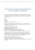 NR 304 EXAM 2 PRACTICE QUESTIONS WITH CORRECT ANSWERS