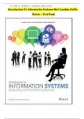 Test Bank For Introduction To Information Systems 4th Canadian Edition By Rainer All Chapters &vert;&vert;Complete A&plus; Guide